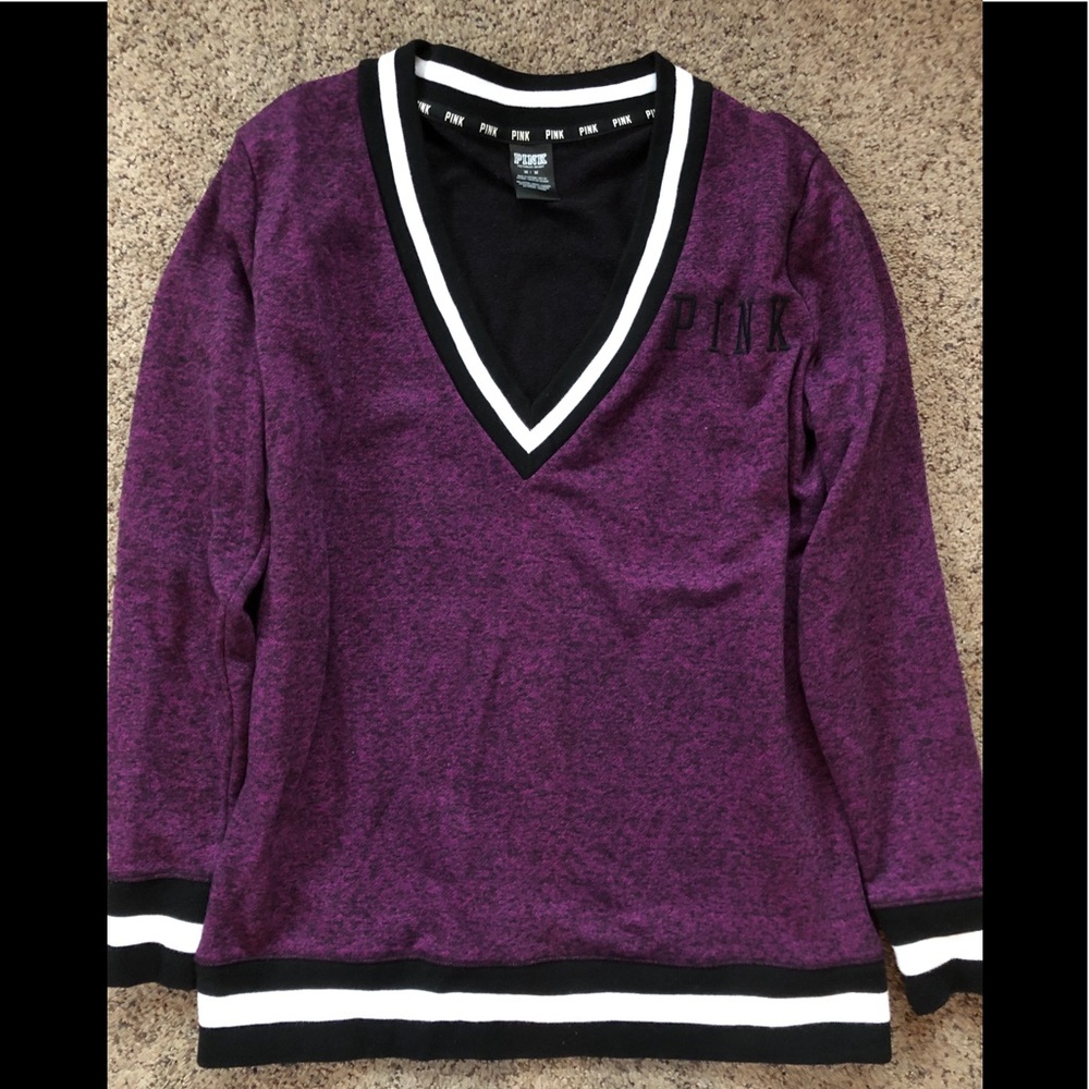 Pink V-Neck Sweater - Size M